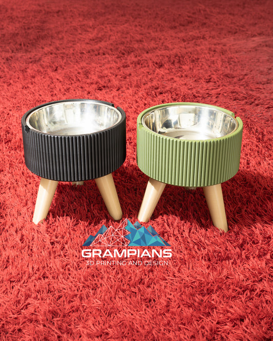 Japandi Fluted Elevated Pet Bowl Stand