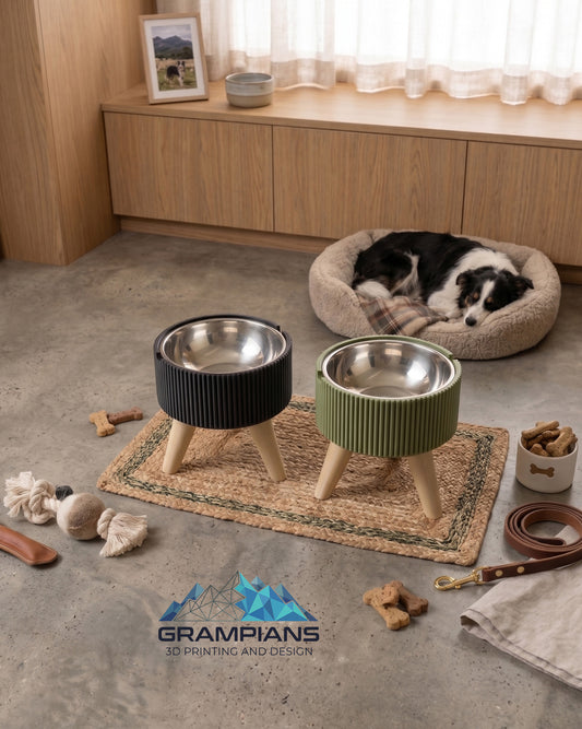 Japandi Fluted Elevated Pet Bowl Stand