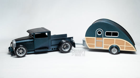 Hotrod and Teardrop Camper display model