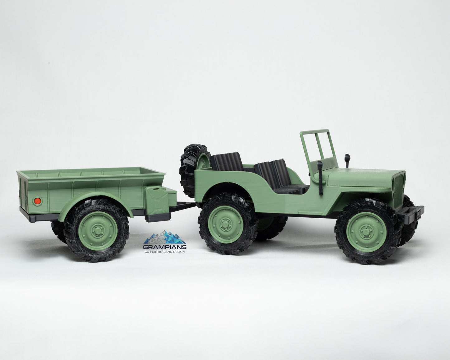 Willys Jeep and Trailer set