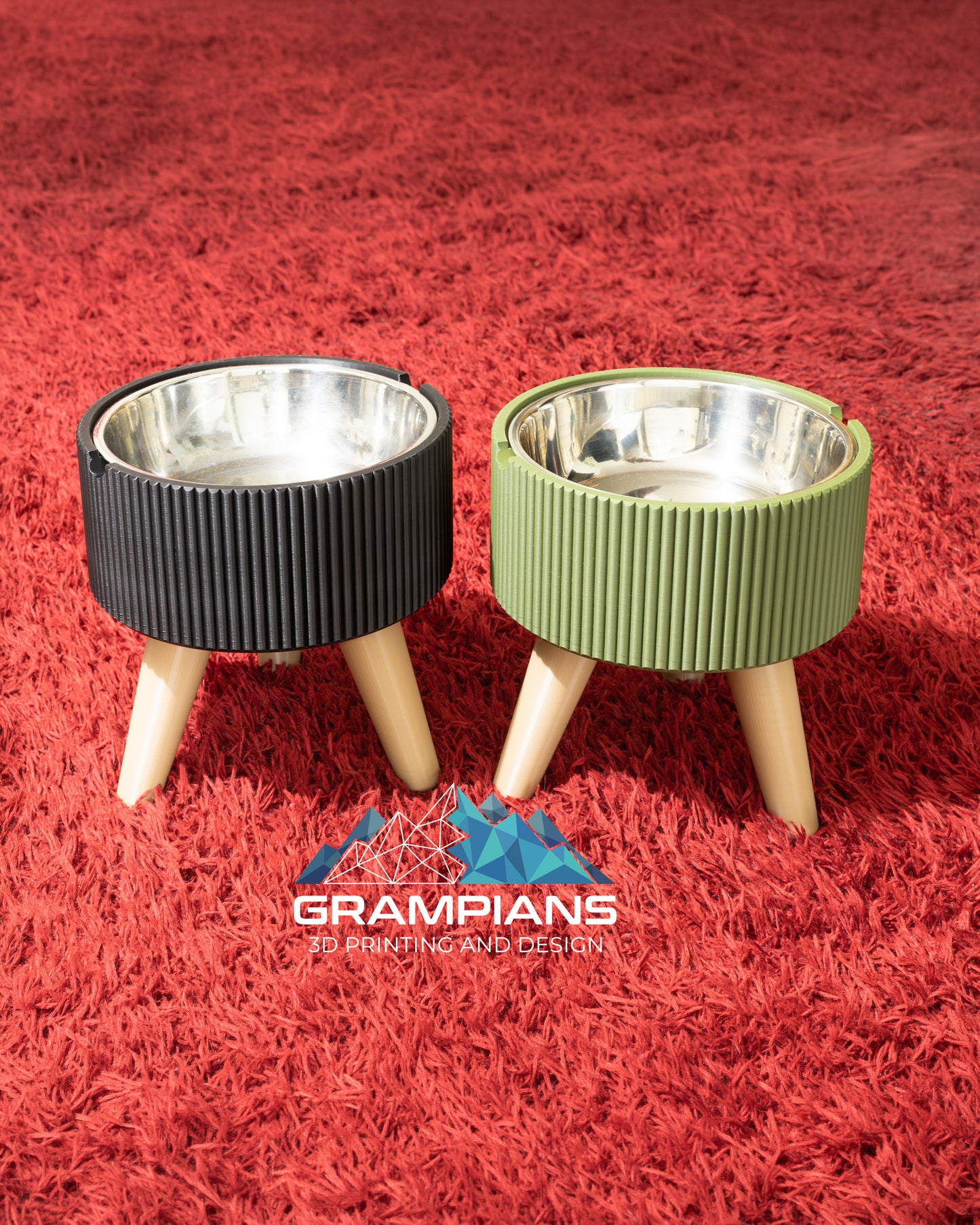 Japandi Fluted Elevated Pet Bowl Stand
